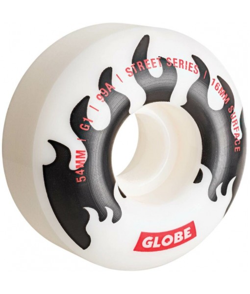 GLOBE 54 MM G1 WHİTE/BLACK/FLAMES 99A  KAYKAY TEKERLEK SETİ 10125037 ✅✅