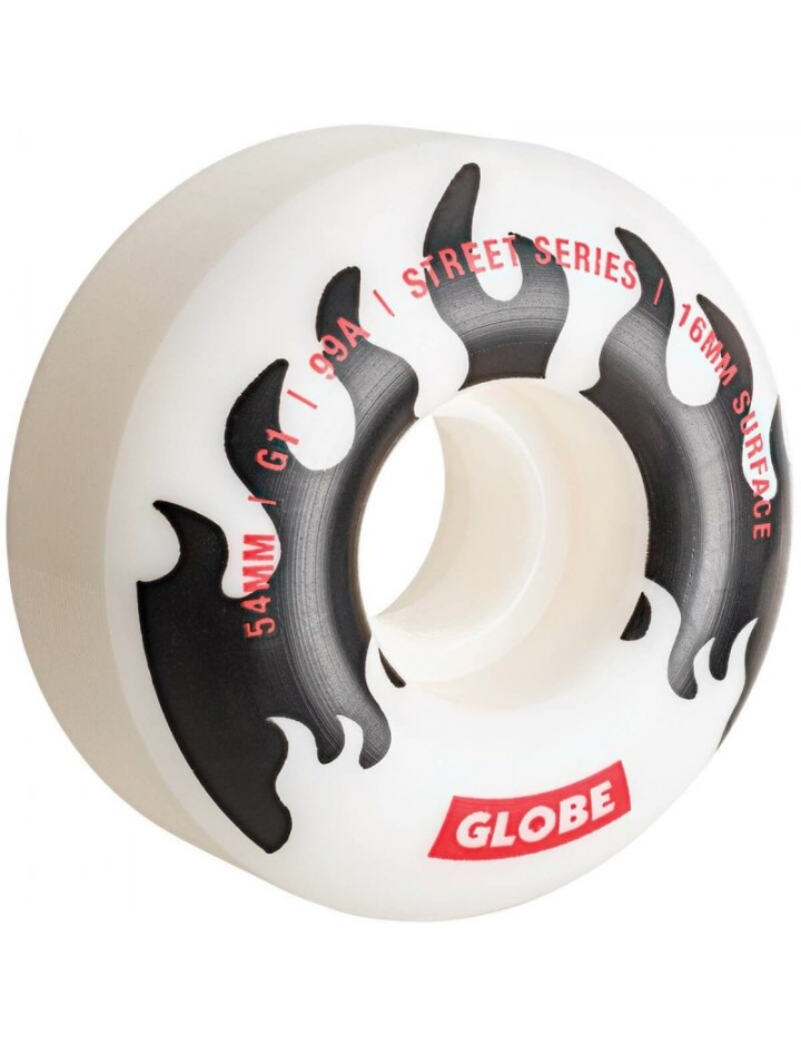 GLOBE 54 MM G1 WHİTE/BLACK/FLAMES 99A  KAYKAY TEKERLEK SETİ 10125037 ✅✅