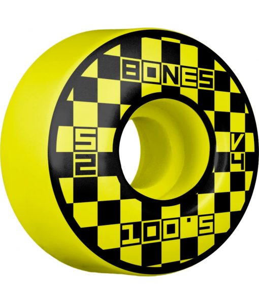 Bones 100s Block Party Yellow 52mm V4 100A Wheels