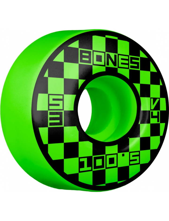 Bones 100s Block Party Green 53mm V4 100A Wheels