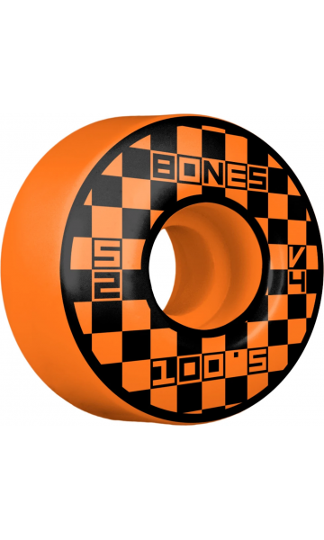 Bones 100s Block Party Orange 53mm V4 100A Wheels