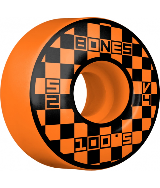 Bones 100s Block Party Orange 53mm V4 100A Wheels