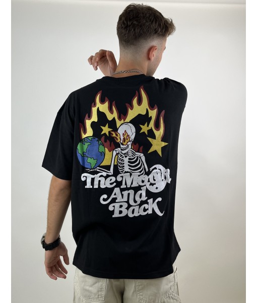 The Moon and back backprint black t-shirt